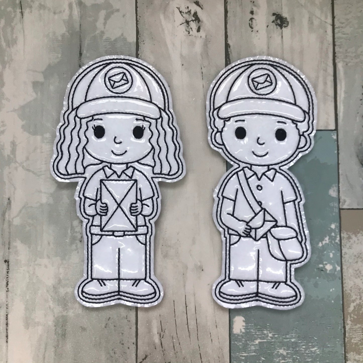 Postal Workers Colouring Dolls