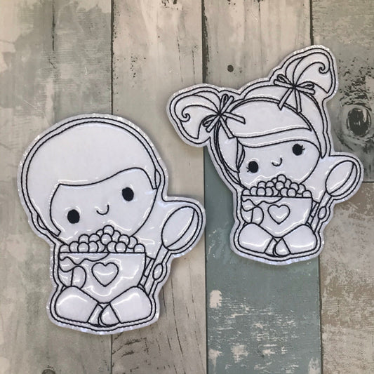 Breakfast Kids Colouring Dolls