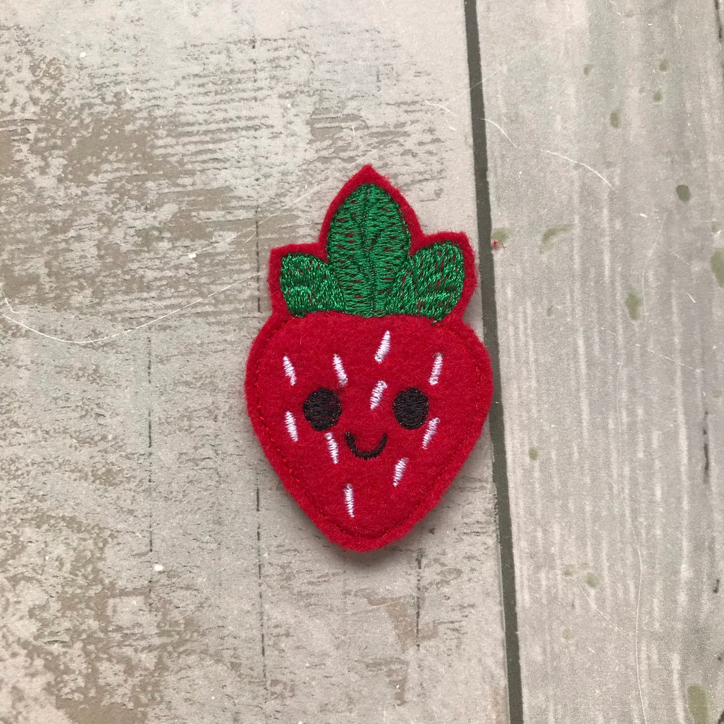 Strawberry Felt Snap Hair Clip