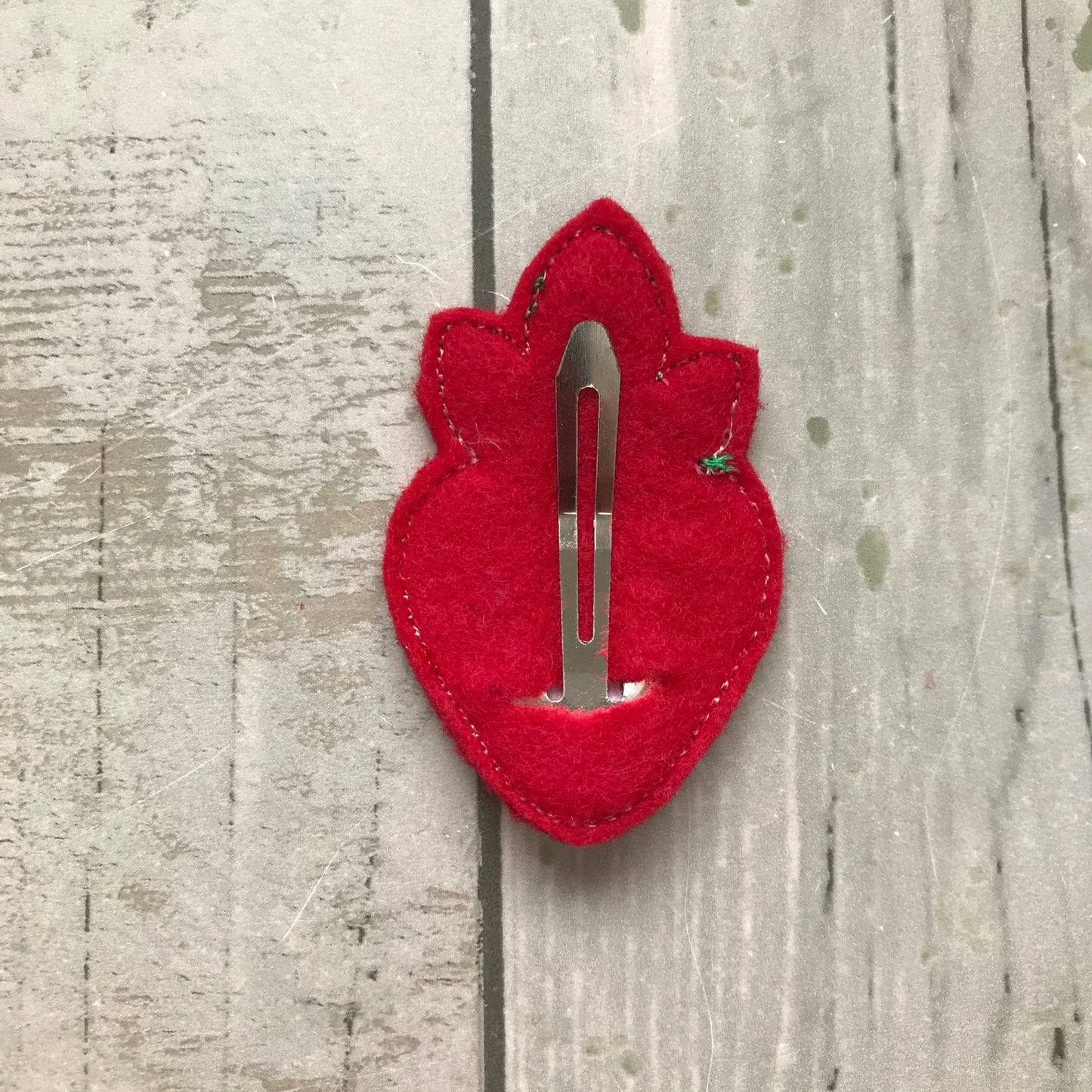 Strawberry Felt Snap Hair Clip