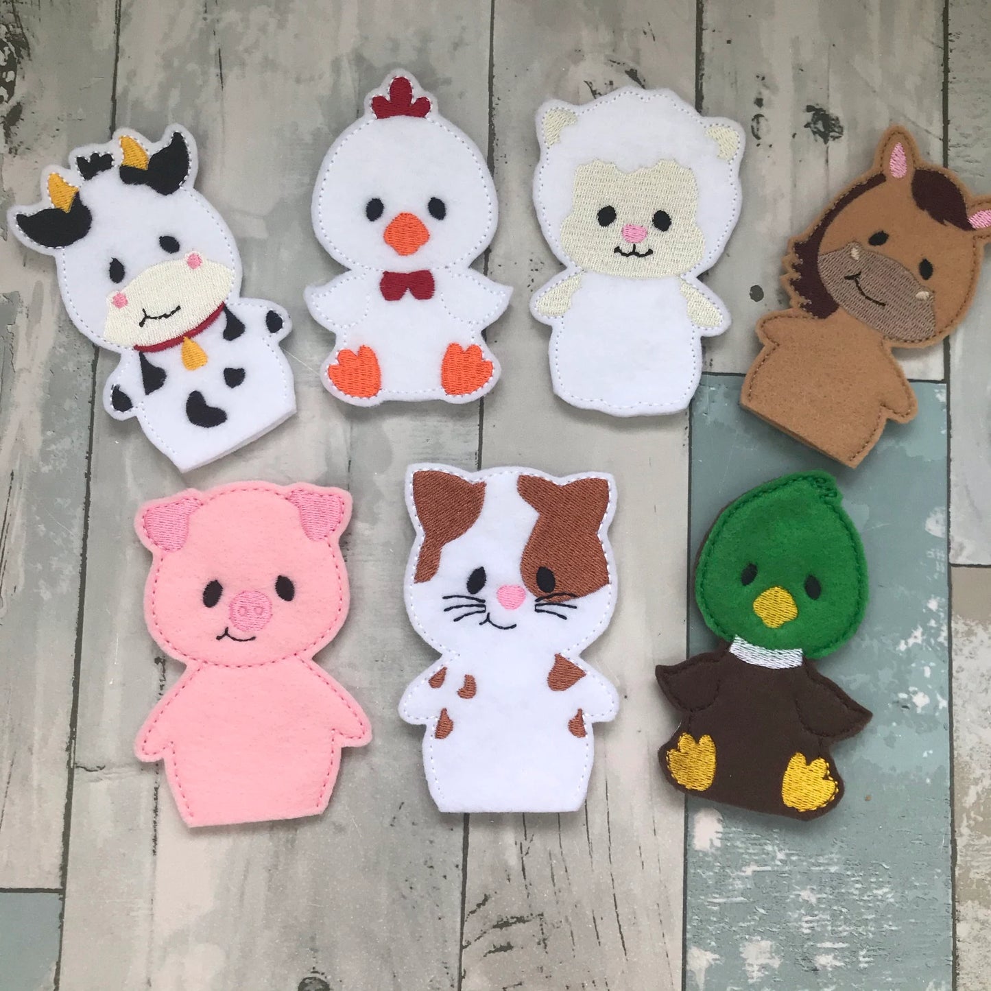 Barnyard Animals Felt Finger Puppets