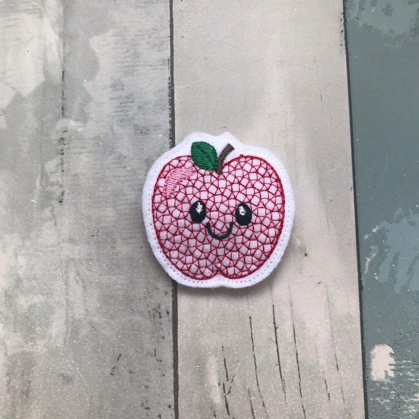 Apple Felt Snap Hair Clip