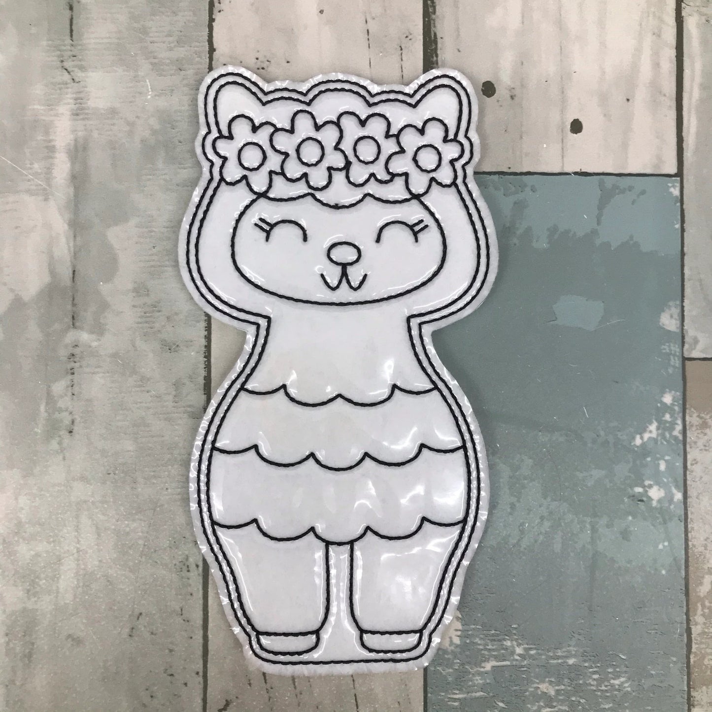 Llama Flowers Colouring Dolls