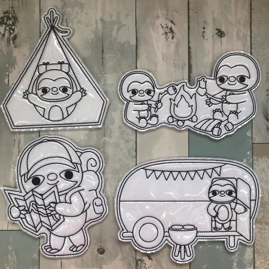 Camping Sloths Colouring Dolls