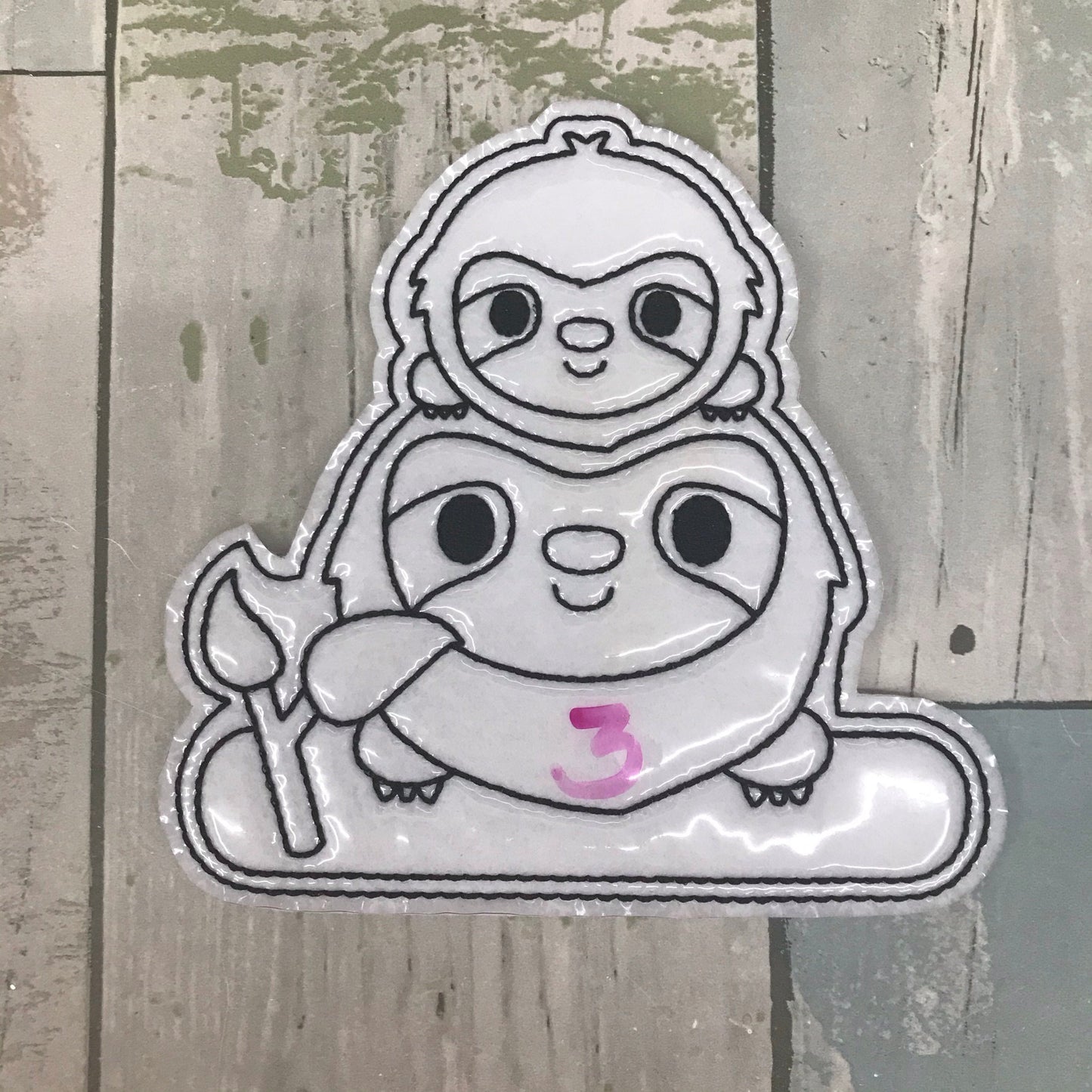 Sloth Parent Colouring Dolls