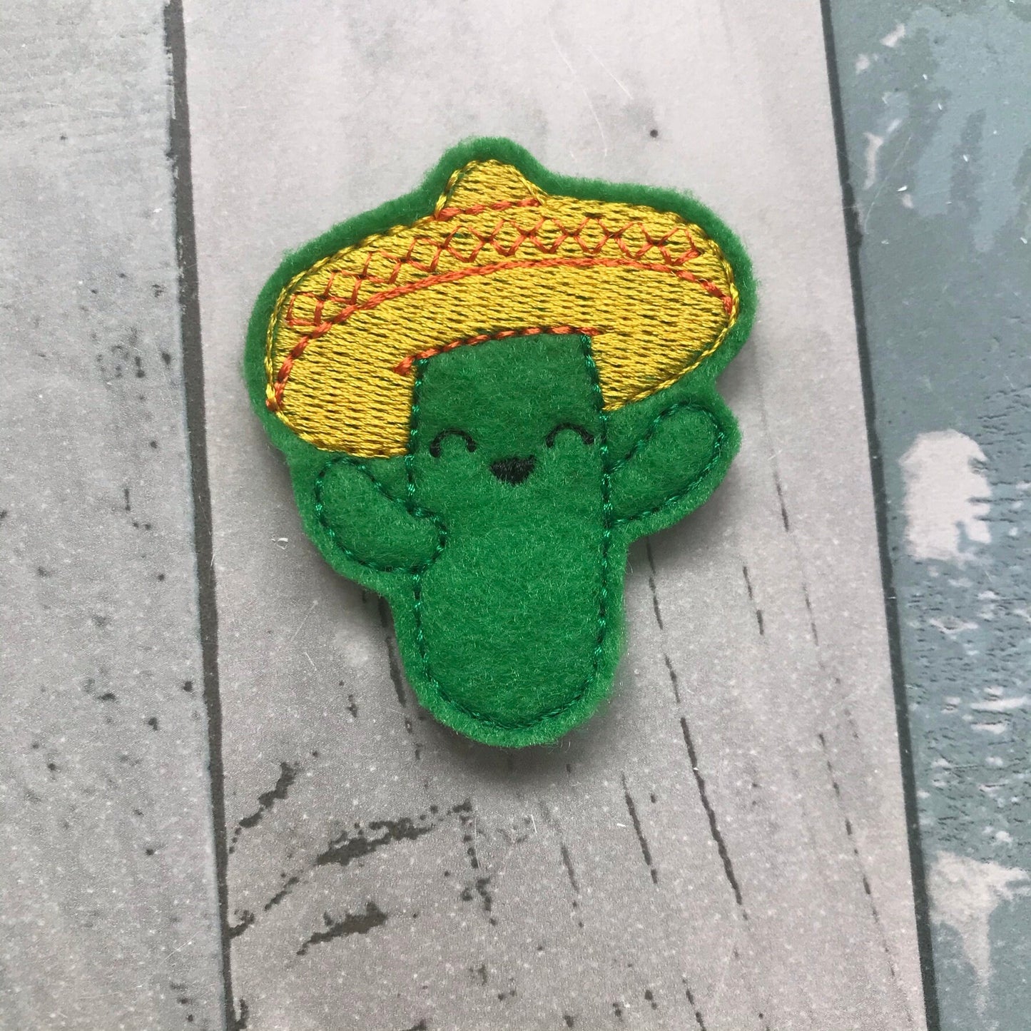 Cactus with Sombrero Felt Snap Hair Clip