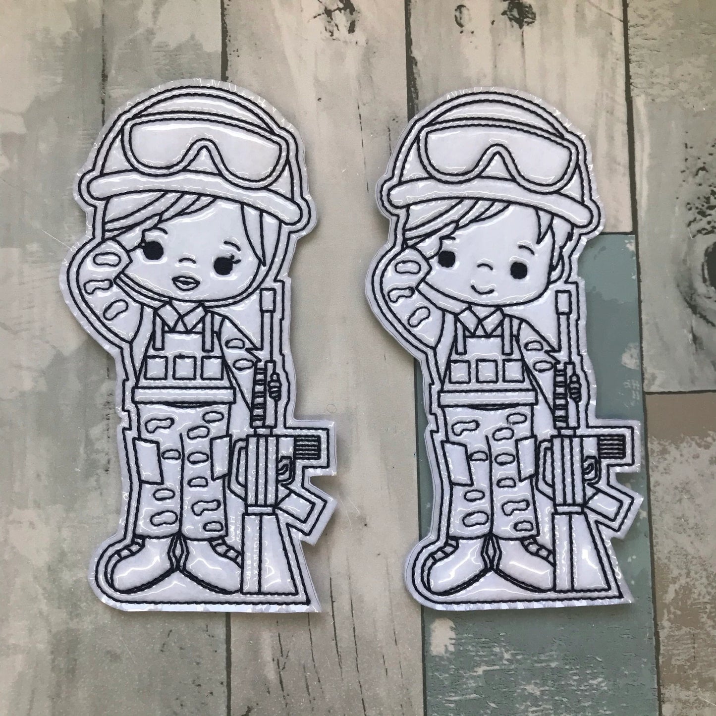 Soldier Colouring Dolls