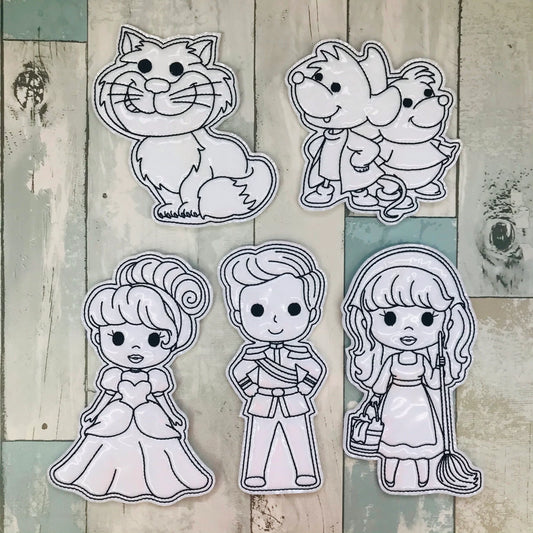 Glass Slipper Princess Colouring Dolls