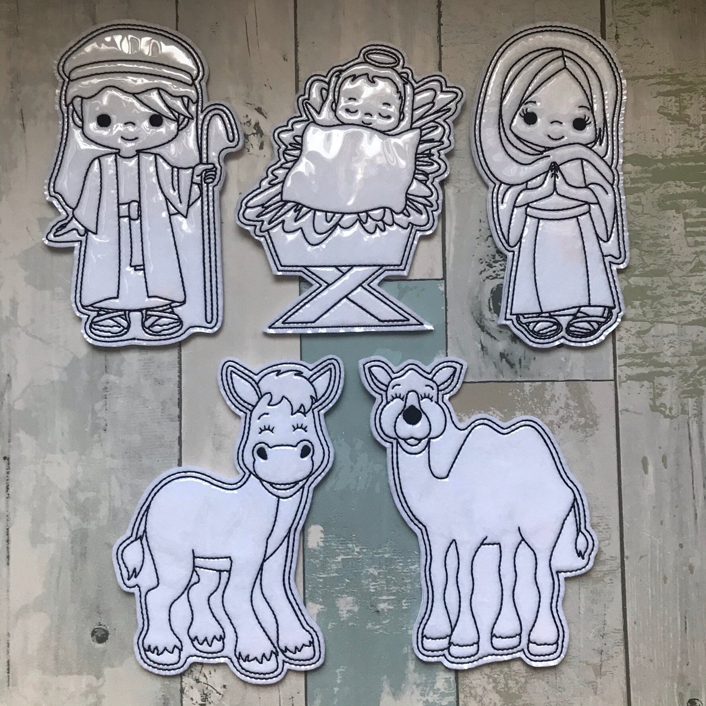 Nativity Set 2 Colouring Dolls