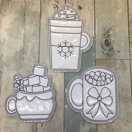 Winter Drinks Colouring Dolls