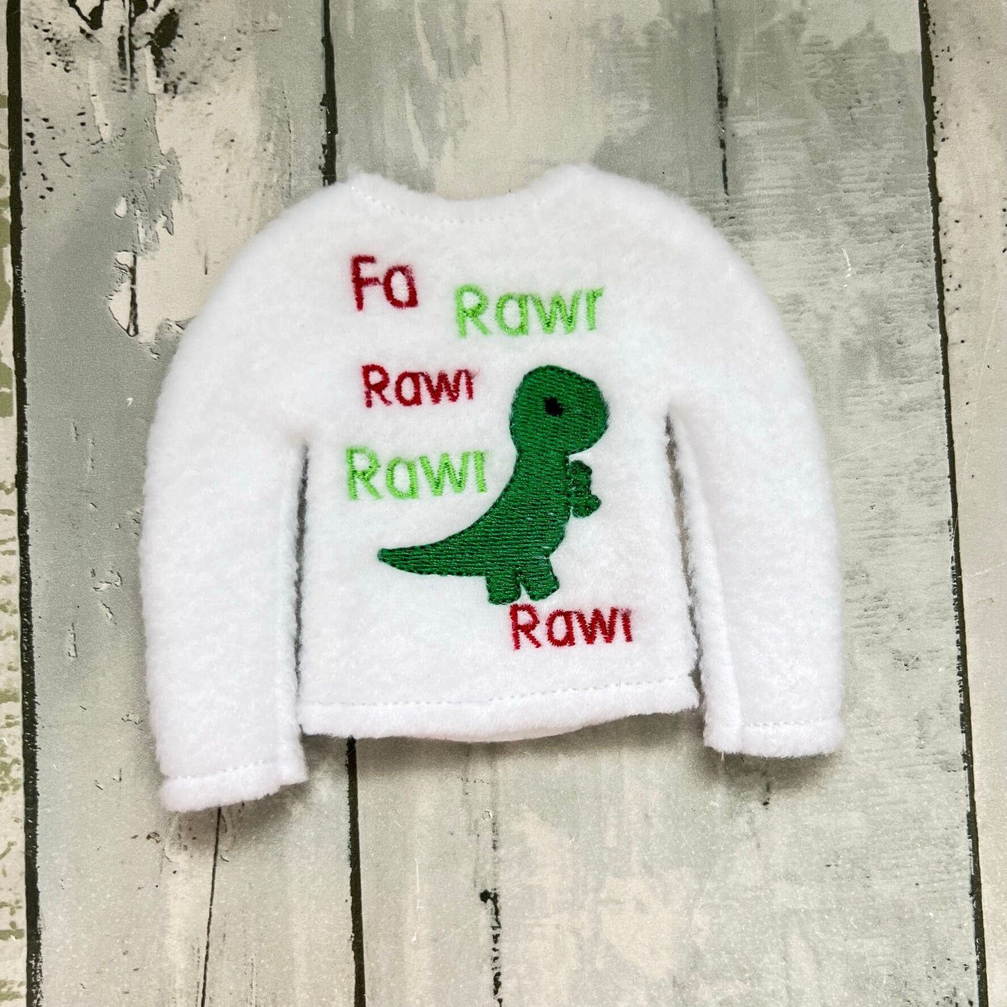 Dinosaur Fa Rawr Rawr Elf Sweater