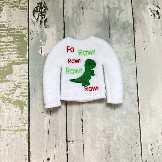 Dinosaur Fa Rawr Rawr Elf Sweater